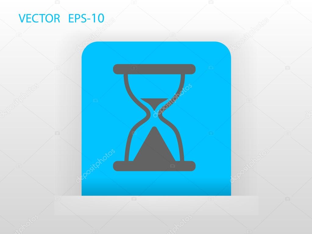 Flat icon of hourglass