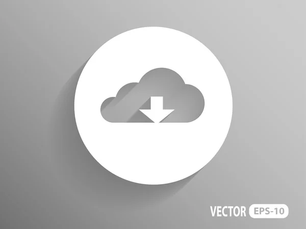 Ploché ikony stahování Cloud — Stockový vektor