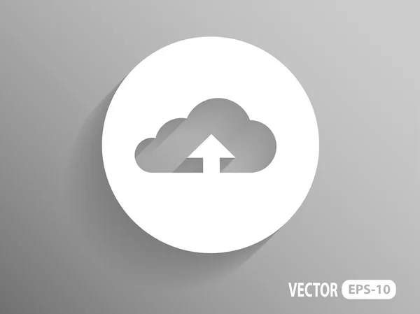 Flat icon of upload cloud — Stock Vector