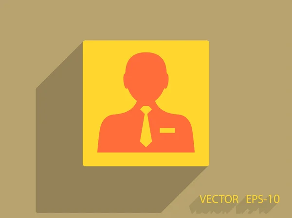 Icono plano de hombre de negocios — Vector de stock