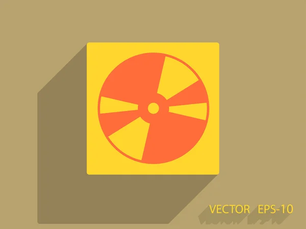 Ikon rata dari diska DVD - Stok Vektor