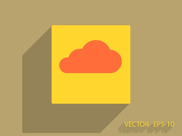 Icono plano de la nube — Vector de stock