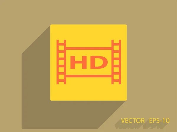 Flache Ikone des HD-Videos — Stockvektor