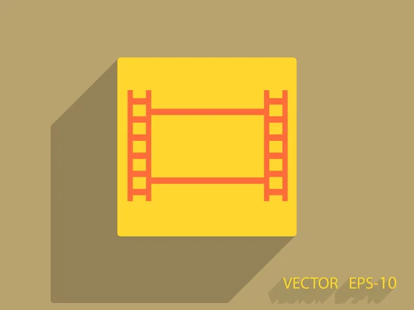Ikon video yang datar - Stok Vektor