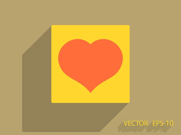 Flat icon of heart — Stock Vector