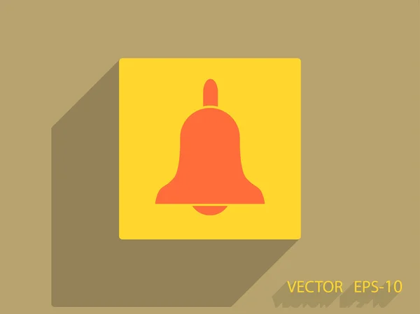 Flat icon of bell — Stock Vector