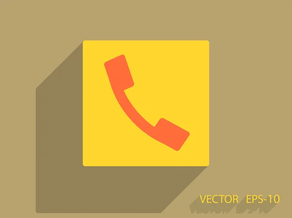 Ícone chato de um telefone — Vetor de Stock