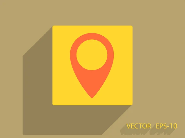 Ícone plano do marcador — Vetor de Stock