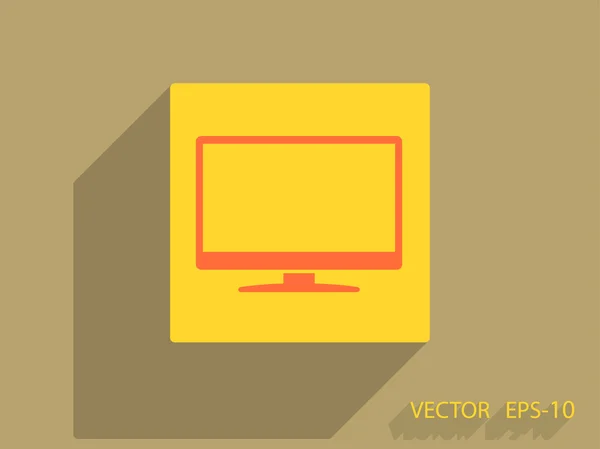 Platte pictogram van monitor — Stockvector