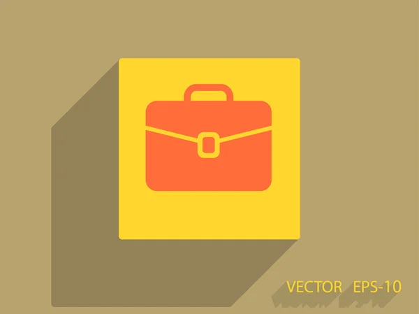 Flat icon of briefcase — Stock Vector
