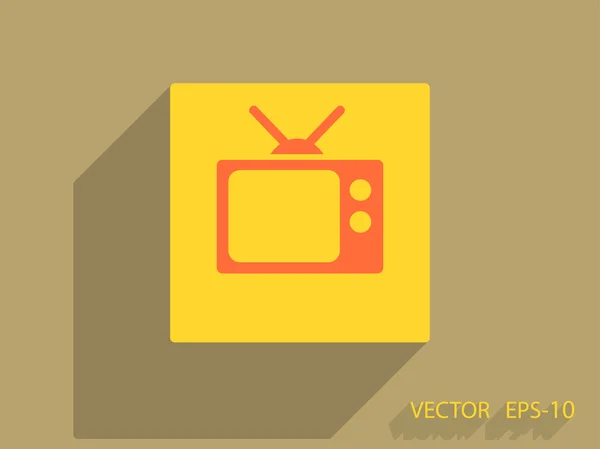 Flat icon of tv — Stock Vector