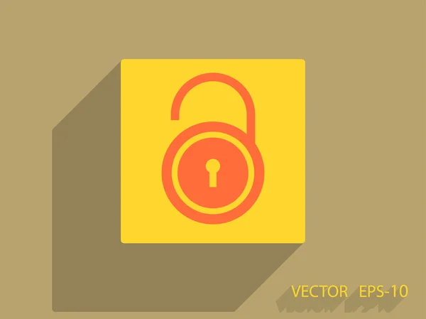 Flat icon of unlock — Stock Vector