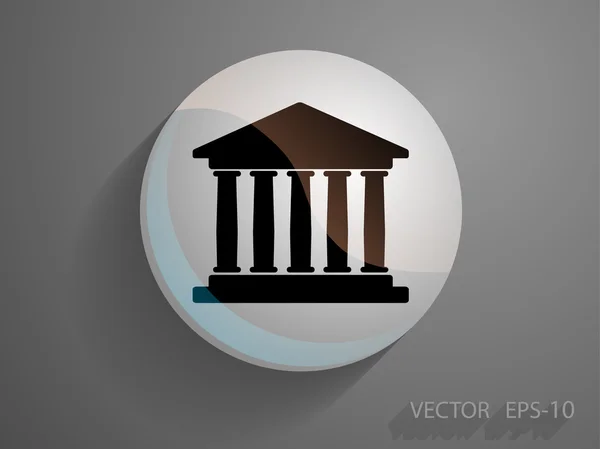 Platte pictogram van bank gebouw — Stockvector