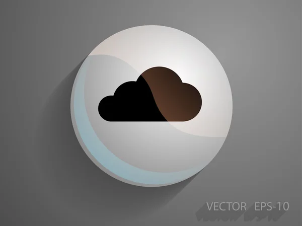 Platte pictogram van wolk — Stockvector