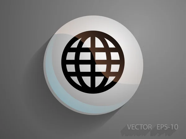 Flat icon of globe — Stock Vector