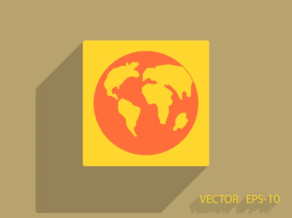 Płaski ikona Globe — Wektor stockowy