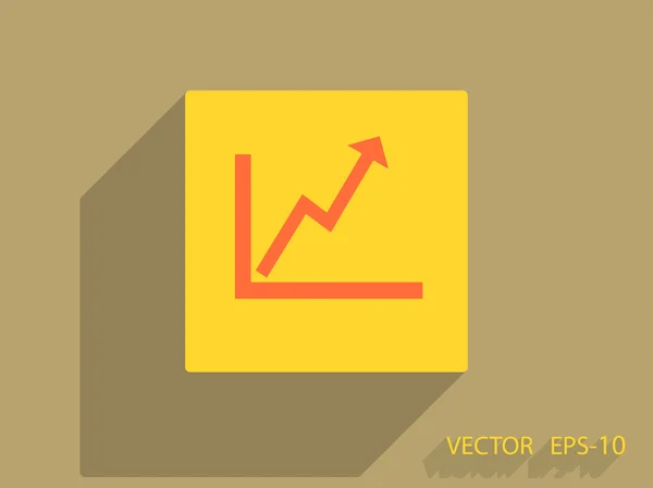 Flat icon of graph — Stock Vector