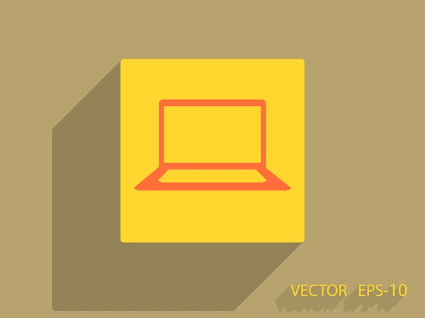 Flache Ikone des Laptops — Stockvektor