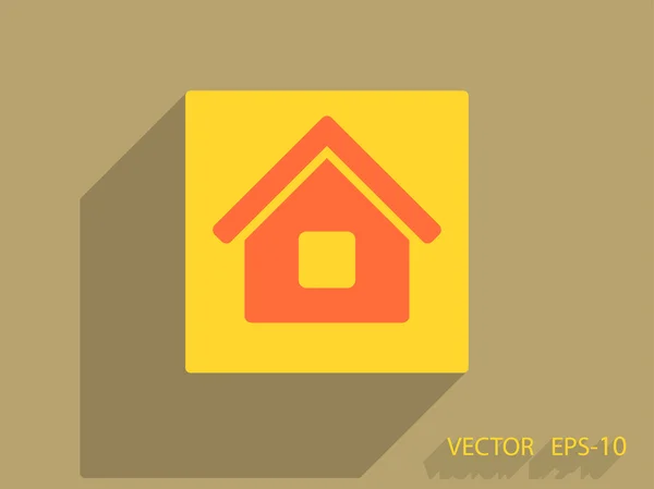 Icono plano del hogar — Archivo Imágenes Vectoriales