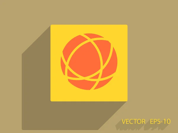 Icono plano del globo — Vector de stock