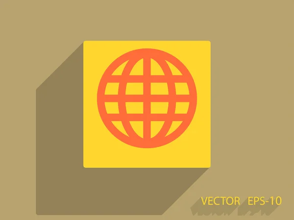 Flat icon of globe — Stock Vector