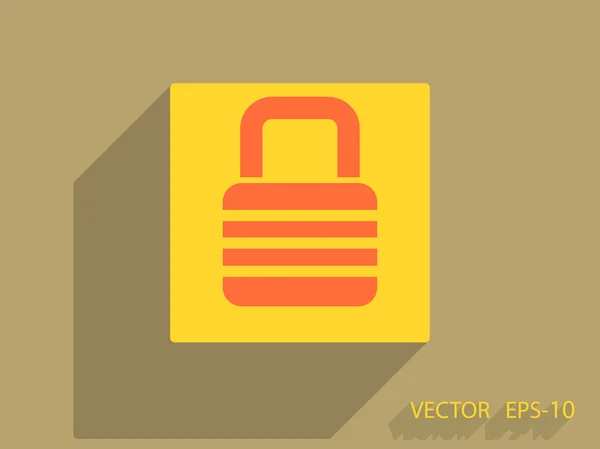 Icono plano de bloqueo — Vector de stock