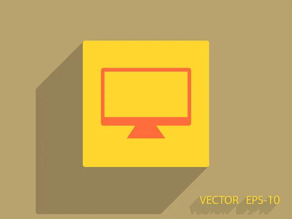 Ícone plano do monitor — Vetor de Stock