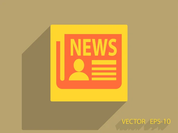 Icono plano de noticias — Vector de stock