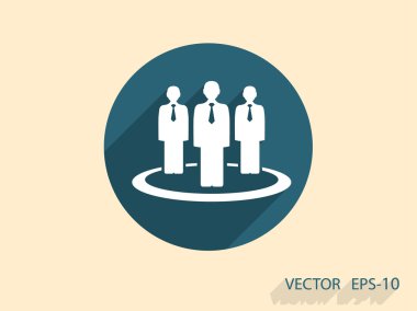 Takım çalışması, düz simgesi