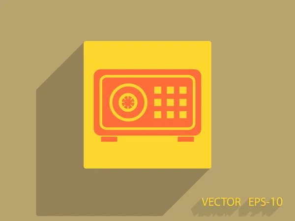 Icono plano de caja fuerte — Vector de stock