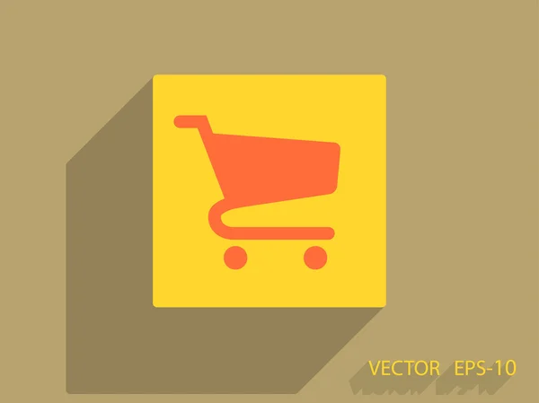 Icono plano de la carta de compras — Vector de stock