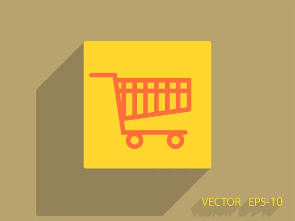 Icono plano de la carta de compras — Archivo Imágenes Vectoriales