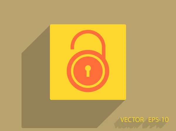 Icono plano de desbloqueo — Vector de stock