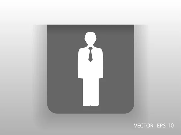 Icono plano de hombre de negocios — Vector de stock