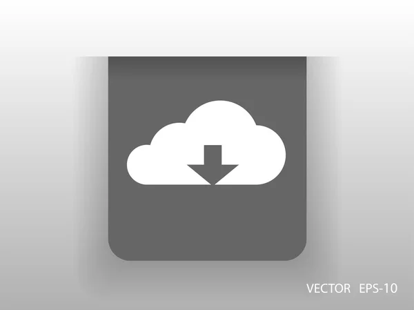 Platte pictogram van download cloud — Stockvector