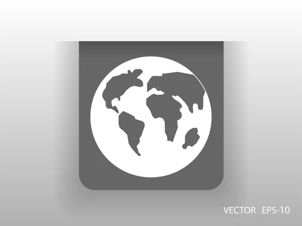 Icono plano del globo — Vector de stock