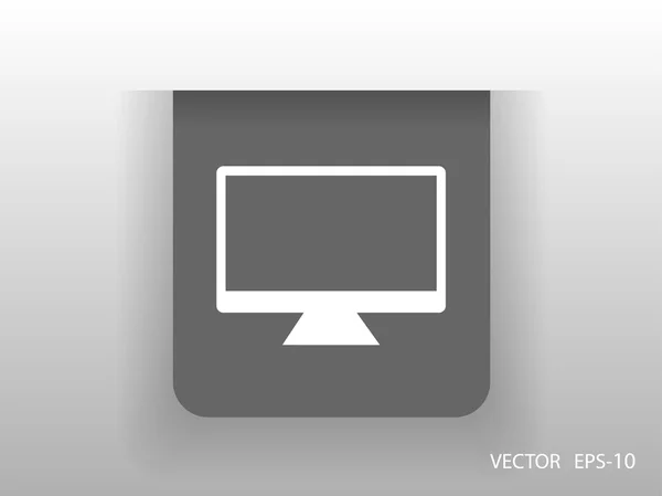 Flache Ikone des Monitors — Stockvektor