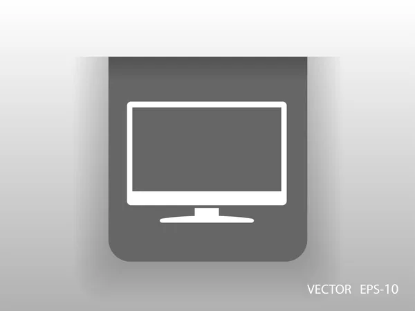 Flache Ikone des Monitors — Stockvektor