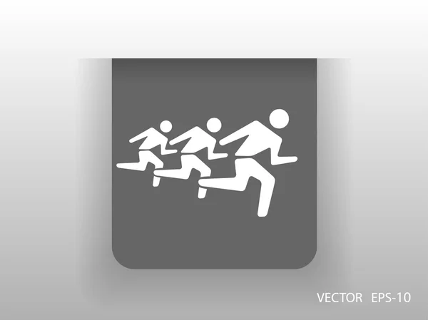 Icône plate de running mans — Image vectorielle