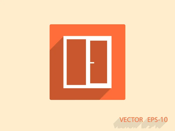 Flat long shadow Window icon, vector illustration — Stock Vector