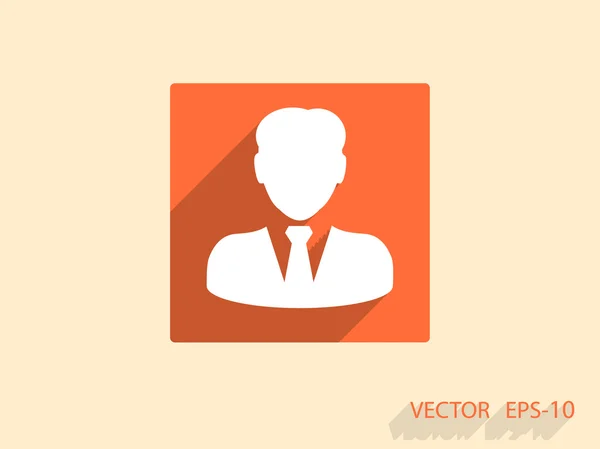 Icono plano de hombre de negocios — Vector de stock