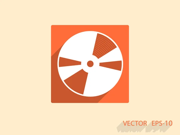 Flat  icon of DVD disc — Stock Vector