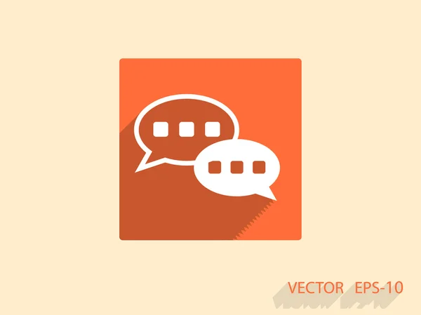 Icono plano de una comunicación — Vector de stock