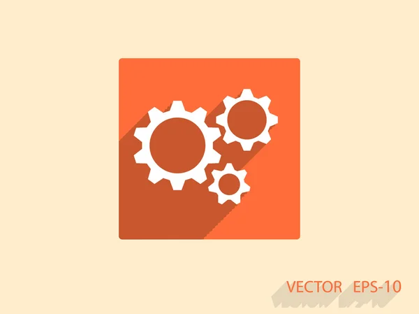 Flat icon of gears — Stock Vector