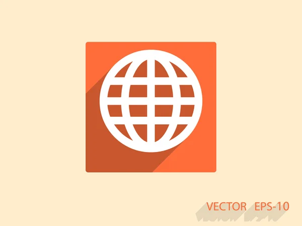 Platte pictogram van globe — Stockvector