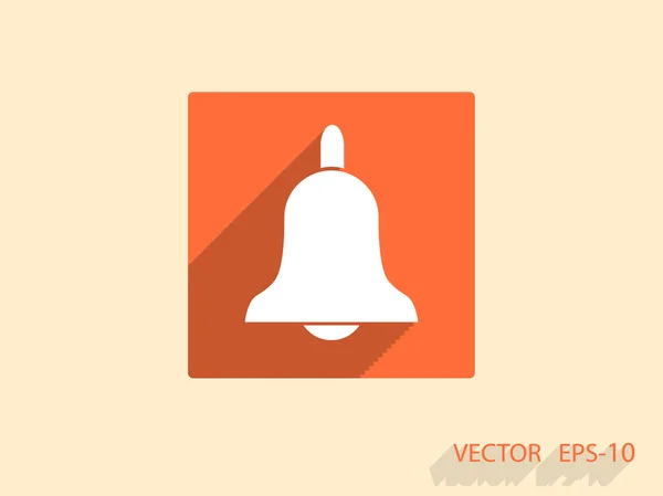 Icono plano de campana — Vector de stock