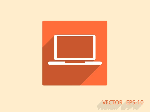 Flat icon of laptop — Stock Vector