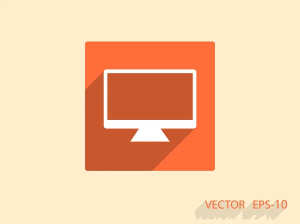 Ícone plano do monitor — Vetor de Stock