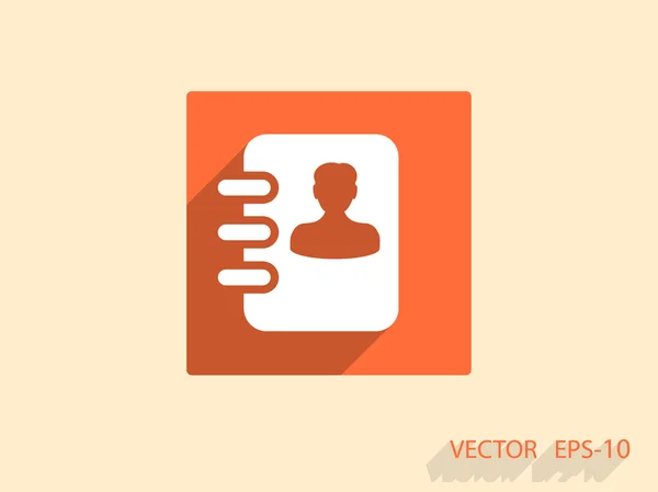 Icono plano de libro de contactos — Vector de stock