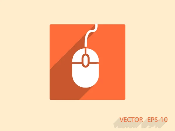 Icono plano del ratón — Vector de stock